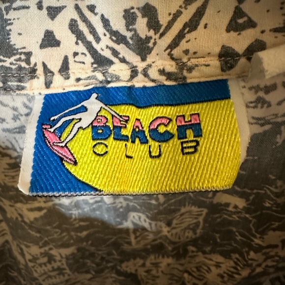 Vintage 80’s Beach Club Short-Sleeved Button-Up Shirt - Picture 2 of 3